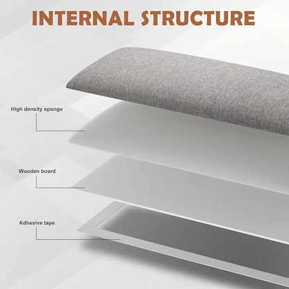 IFNOW Wall Mounted Headboard, Peel and Stick Panels, Medium Gray, King | 3D Soundproof Acoustic Padding, Reusable and Removable Tufted fabric Bed Headboard for bedroom (12 Panels, 10" x 24")