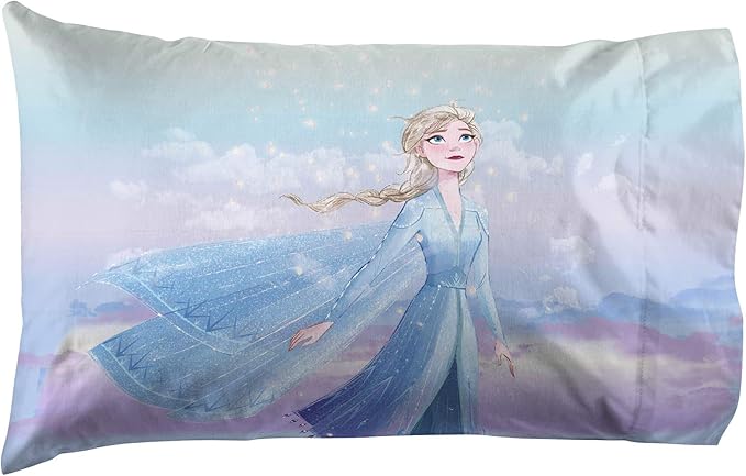 Jay Franco Disney Frozen Sisters 1 Single Reversible Pillowcase Features Elsa & Anna - Double-Sided Kids Super Soft Bedding