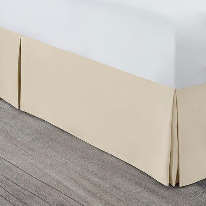 Nestl Cream Full Bed Skirt - Full Size 14 Inch Drop - Brushed Microfiber Hotel Quality Pleated Bed Skirt - Shrinkage & Fade Resistant
