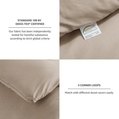 CozyLux Queen Comforter Set Khaki, 3 Pieces Solid Comforters Queen Size Breathable Quilted Bedding Sets, Luxury Soft Lightweight Bed Set with Down Alternative Comforter and 2 Pillowcases All Seasons