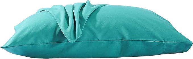 Evolive Ultra Soft Brushed Microfiber Standard Size 20"x30" Pillowcases Pair Set of 2 with Envelope Closure (20"x30" Standard, Peacock Blue)