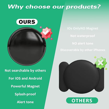 GPS Tracker for Vehicles.Mini Hidden Magnetic GPS Tracker for Vehicles - Full Global Coverage, No Subscription or SIM Card Required - Perfect for Cars, Assets, Pets, Kids, and Seniors!(Black Circle)