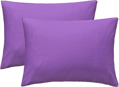 iMaylex Soft 100% Egyptian Cotton Zipper Closure Pillowcases, Cozy and Lightweight Pillow Case, Set of 2, Purple, King, 20" x 36"