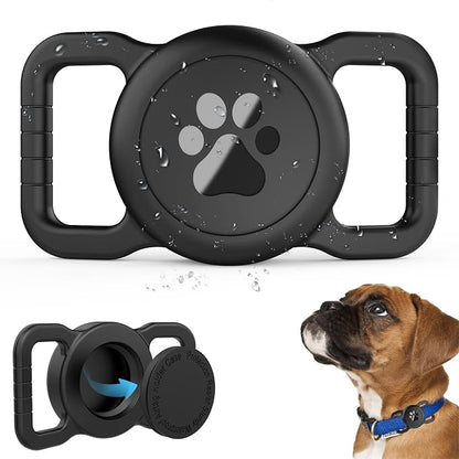 SANKALA Waterproof Airtag Holder for Dog Collar, Black, 1 Pack | Fit Collar Width 0.6-1.3 Inch, Lightweight & Durable Silicone, For Apple Airtag 1st and 2nd Gen, Signal Friendly, Easy to Use