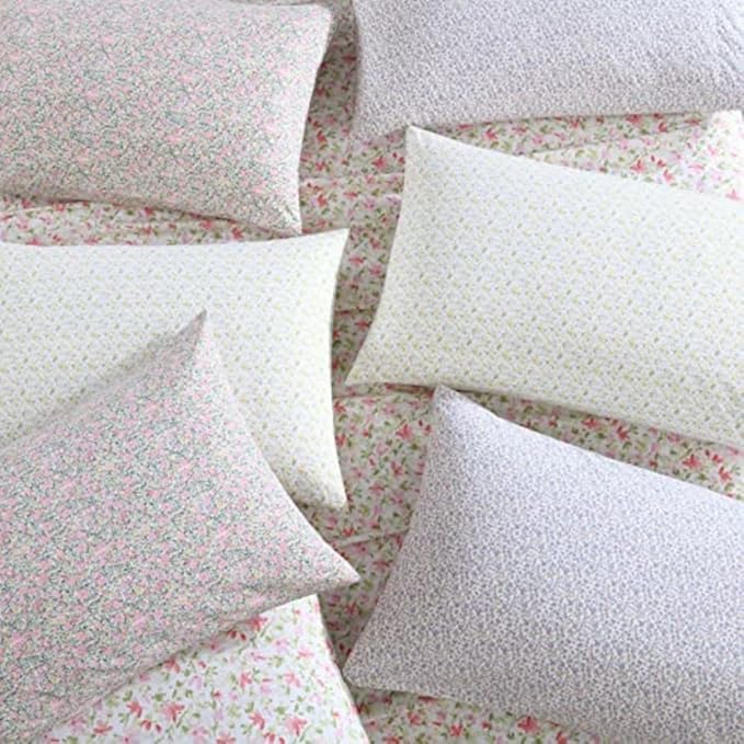 Laura Ashley - King Sheets, Cotton Percale Bedding Set, Lightweight & Breathable Home Decor (Norella Pink, King)