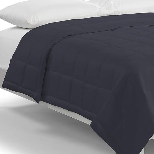 Serta Air Dry Down Alternative Bedding Blanket, Cooling and Breathable Performance Fabric, Twin, Indigo