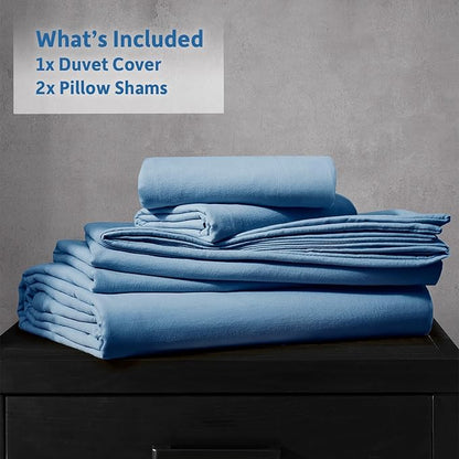 Nestl Blue Heaven Duvet Cover Queen Size - Soft Prewashed Queen Duvet Cover Set, 3 Piece, with Zipper Closure, 1 Duvet Cover 90x90 inches and 2 Pillow Shams