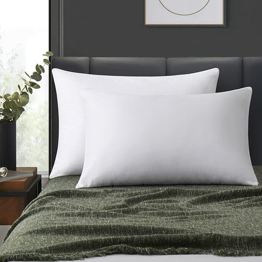 100% Cotton Zippered Pillow Cases King Size Set of 4, Super Soft & Breathable Pillow Protectors with Zipper, White Pillow Case Covers 20x36 Inches