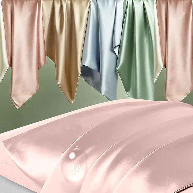 Mulberry Silk Pillow Cases Standard Size, Silk Pillowcase for Hair and Skin, Anti Acne Cooling Sleep Both Sides Natural Silk Satin Pillow Covers with Hidden Zipper, Gifts for Women Men, Coral