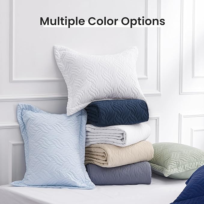 Love's cabin King Size Quilt Set Navy Blue Bedspreads - Soft Bed Summer Lightweight Bedspread Comforter - Modern Style Wave Pattern Coverlet for All Season - 3 Pieces (1 Quilt, 2 Pillow Shams)