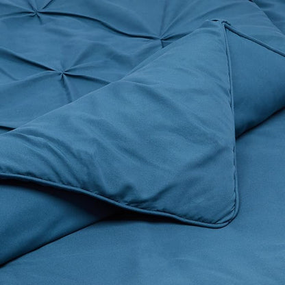 Amazon Basics All-Season Down-Alternative 3-Piece Comforter Bedding Set with Microfiber Pillow Shams, Pinch Pleat Design, Full/Queen, Dark Teal