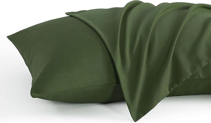 NTBAY King Pillow Cases Set of 2, 2 Pack Brushed Microfiber 20x40 Pillow Cases, Soft, Wrinkle, Fade, Stain Resistant Olive Green Pillow Cases with Envelope Closure, 20x40 Inches, Olive Green