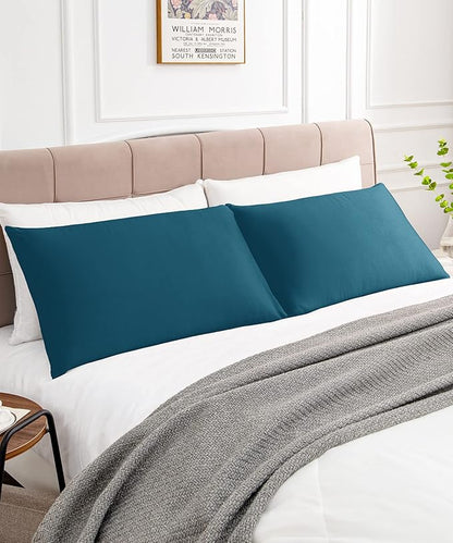 Warmstar Cotton Pillow Cases King Size Set of 2, 600 Thread Count Pillowcases 20x36 Inches, Soft Long Staple Cotton Pillowcases Breathable with Envelope Closure,Dark Teal