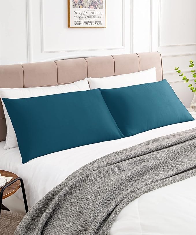 Warmstar Cotton Pillow Cases Queen Size Set of 2, 600 Thread Count Pillowcases 20x30 Inches, Soft Long Staple Cotton Pillowcases Breathable with Envelope Closure,Dark Teal