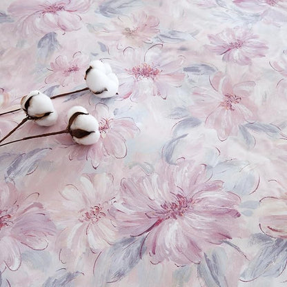 OAITE Duvet Cover Set Twin Size Floral Pattern 600 Thread Count Ultra Soft 100% Long Staple Cotton Duvet Cover Sets 3-PC, Breathable Duvet Cover with Zipper Closure & Corner Ties