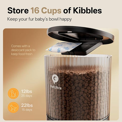 Automatic Cat Feeder with Camera, 5Ghz WiFi APP Control | Auto Pet Feeder for Cats and Small Dog Indoor- Easy to Set and Clean, Dual Power, 1-6 Meals/Day, Timed Precise Feeding