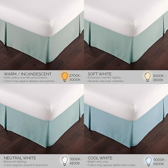 Southshore Fine Living, Inc. King Size Bed Skirt, 14-Inch Drop Pleated Bed Skirt for King Mattress Dust Ruffle for King Size Bed, Sky Blue