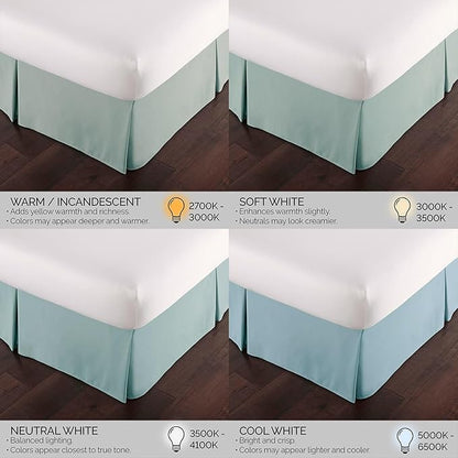 Southshore Fine Living, Inc. King Size Bed Skirt, 14-Inch Drop Pleated Bed Skirt for King Mattress Dust Ruffle for King Size Bed, Sky Blue