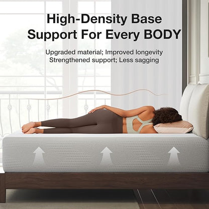 Novilla Queen Size Mattress, 14 inch Gel Memory Foam Mattress, Queen Mattresses for Cooling Night Sleep & Pressure Relief, CertiPUR-US Certified, White