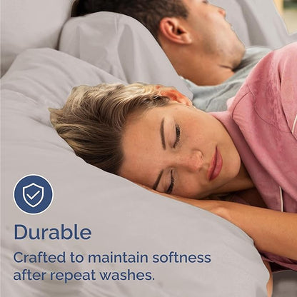 Bulk Case Pack of 12 Sheet Sets - (12) Complete Sheet Sets - Bulk Cal King Bedding - Wholesale Case Pack for Hotels & Airbnbs - Deep Pocket & Wrinkle Free - Cooling & Breathable - Cal King, Light Grey