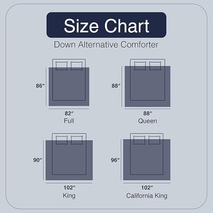 Casual Living Duvet Insert Full Comforter Cooling Blanket Lightweight Hypoallergenic Reversible White Comforter with Box Stitching Fluffy Bedding Down Alternative Machine Washable, Full, White
