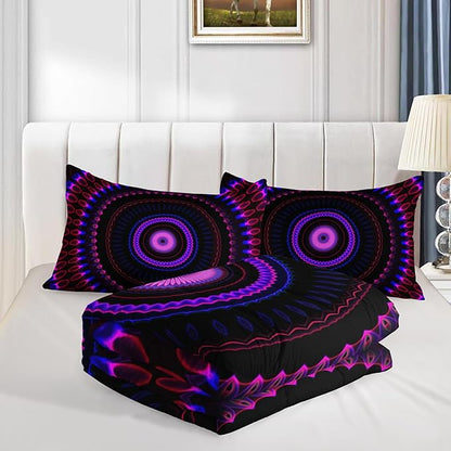 Mandala Printed Comforter Set Queen Size Bedding Sets for Girls,Bohemian Style Twin Bed Comforter Set for Kids Girls Teens Women Bedroom Decor with 2 Pillowcases.