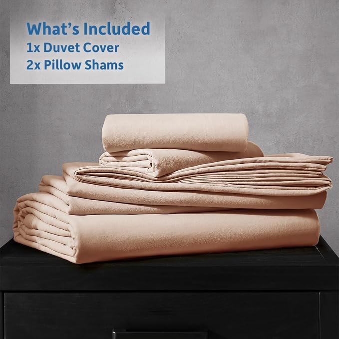 Nestl Khaki Duvet Cover King Size - Soft Prewashed King Duvet Cover Set, 3 Piece, with Zipper Closure, 1 Duvet Cover 104x90 inches and 2 Pillow Shams