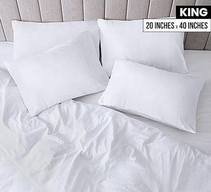 Utopia Bedding King Pillow Cases - 12 Pack - Envelope Closure - Soft Brushed Microfiber Fabric - Shrinkage and Fade Resistant Pillow Covers King Size 20 X 40 Inches (King, White)