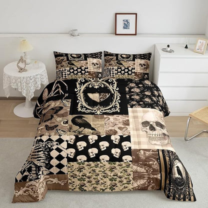Fall Rustic Comforter Set Queen Size,Autumn Harvest Theme Bedding Sets for Kids Women Men Adult Room Decor,Countryside Farmhouse Quilt Set Vintage Oil Painting Art Duvet Insert,2 Pillowcases