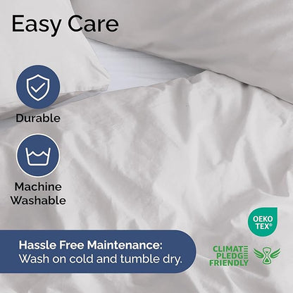 Duvet Cover Cal King Size Set - Extra Soft Cal King Duvet Cover 104" x 98" with 2 Pillow Shams - Hotel Luxury, Easy Care & Fade Free w/ Zipper Closures & Ties - Comfy, Cozy & Breathable (French Grey)