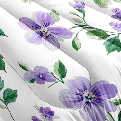 Girls Adults Vintage Floral Comforter Sets Full Size, 5 Piece 3D Botanical Flowers Bedding Set with 1 Comforter 79"x 90", 2 Pillowcases, 1 Fitted Sheet and 1 Flat Sheet