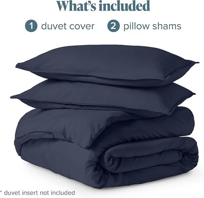 Bare Home Bedding Duvet Cover California King Size - Premium 1800 Super Soft Collection - Lightweight, Cooling - Soft Breathable Bedding Duvet Cover (Cal King, Midnight Blue)