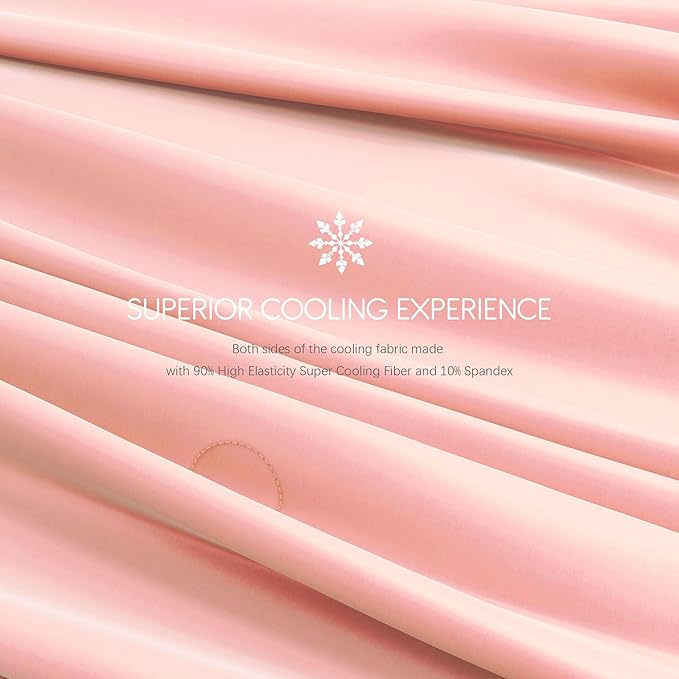 Sheal Cooling Comforter Queen Size 80'' x 90'', Q-Max Rating of >0.4, Double-Sided Cool Tech Comforter & Colors, All-Season Lightweight Blanket to Quickly Cool Down, Peach Pink