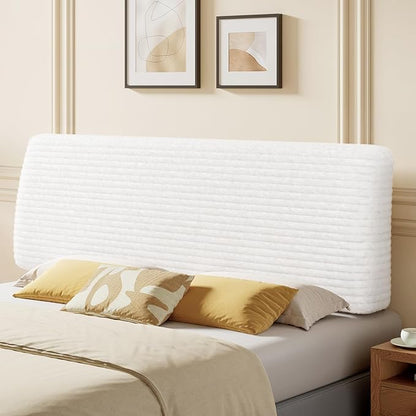 4.7" Upholstered Headboard for Queen Size Bed, Height Adjustable and Ergonomic Headboard, Easy Assemble, Sturdy and Durable, Corduroy, White