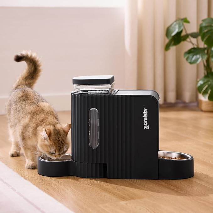 ZOMISIA Gravity Cat Feeder and Water Dispenser, Large Capacity for Puppy