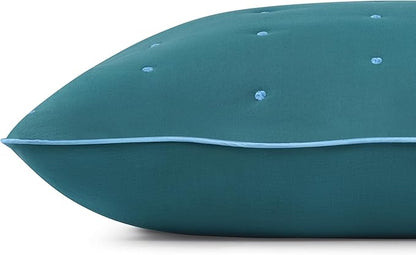 kate spade new york Scalloped Edge Euro Sham, 26" x 26" Decorative Pillow Cover, Single 100% Cotton Voile Cover, Machine Washable, Blue Spruce