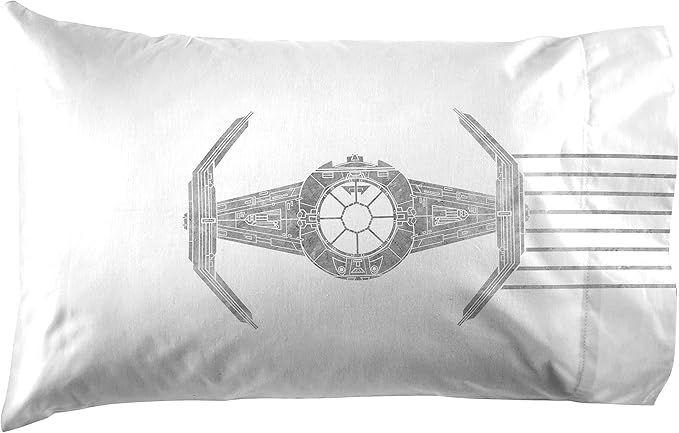 Jay Franco Kids Sheet Set with Fitted, Flat Sheets & Pillow Cover - Ultra-Soft Bedding with Pillowcase for Room Decor, White - Star Wars, 3 Piece Twin