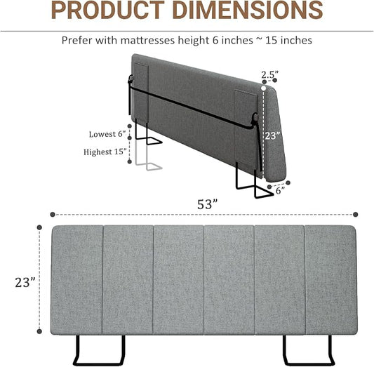 Full Size Headboard Only-No Assembly Required, Dark Gray | Easy to use no assembly required, Linen fabric and extra-thick foam for added comfort, Modern style headboard full size