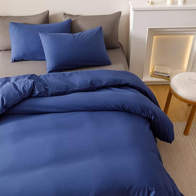 Cottonight Royal Blue Comforter Sets Queen Bright Blue Bedding Comforter Queen Size Quilts Blanket Ultra Soft Breathabe Solid Bedding Set for Women Men Adults Teens