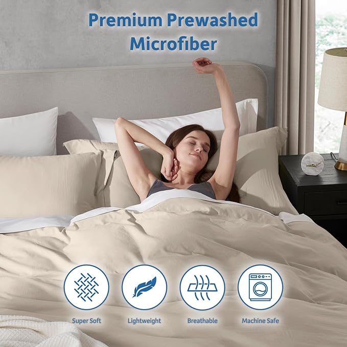 Nestl Linen Duvet Cover King Size - Soft Prewashed King Duvet Cover Set, 3 Piece, with Zipper Closure, 1 Duvet Cover 104x90 inches and 2 Pillow Shams