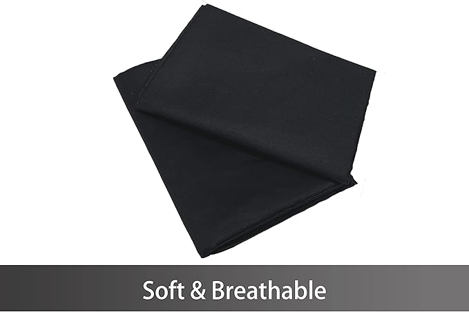 iMaylex Soft 100% Egyptian Cotton Zipper Pillow Case, Cozy and Lightweight Pillowcase, Set of 2, Black, Queen, 20" x 30"