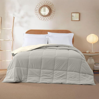 Modern Threads Down Alternative Reversible Comforter Ivory/Taupe California King