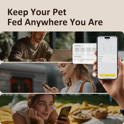 Automatic Cat Feeder, 5G WiFi APP Control Automatic Pet Feeder, 5L Cat Dry Food Dispenser with Remote Feeding,10 Meals Programmable 1-15 Portion Control Auto Dog Feeders for Cats,Puppy