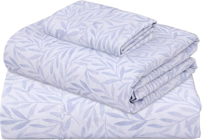 ZOYER 100% Cotton Sheets – Twin XL Size Percale Bedding, Cooling & Breathable, Durable with a Crisp, Soft & Comfortable Feel, 16" Deep Pocket, 3-Piece Set, Blue Autumn