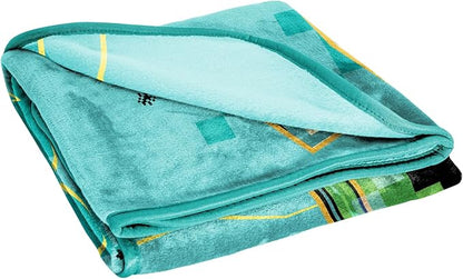 Jay Franco Kids Plush Throw Blanket – Soft & Cozy Fleece Throw for Bedroom & Couch Décor, Official Licensed Product, Teal - Minecraft, 40x50 - Travel Blanket