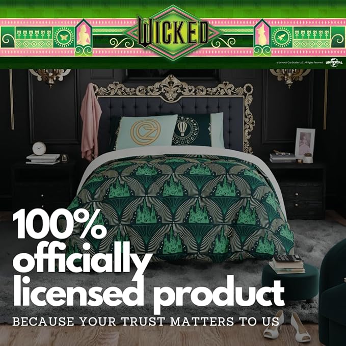 Collectibles Wicked Lux Bedding 7 Piece Super Soft Reversible Comforter and Sheet Set with Sham, Full, (Officially Licensed Product) By Franco