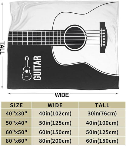 Guitar Blanket Super Soft Warm Fluffy Fleece Flannel Music Instrument Throw Blanket Cozy Fuzzy Plush Stuff Bedding Blankets Gifts for Women Kids Boys Girls Adults 80"X60"