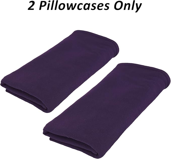Stretch Pillowcases - Micro Jersey Knit & Ultra Soft, Standard Size - Set of 2 Pillow Cases, Purple