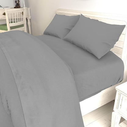 Jay Franco Kids Sheet Set with Fitted, Flat Sheets & Pillow Cover - Ultra-Soft Bedding with Pillowcase for Room Decor, Blue - One Piece, 4 Piece Queen