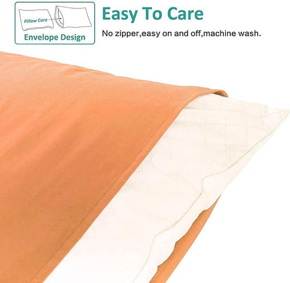 NTBAY Queen Pillowcase Set - 4 Pack Brushed Microfiber 20x30 Pillowcases - Soft, Wrinkle-Free, Fade-Resistant, Stain-Resistant, Pale Orange Pillowcases with Envelope Closure - 20x30 Inches